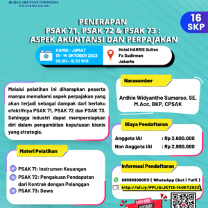 Penerapan PSAK 71, PSAK 72 & PSAK 73 Aspek Akuntansi dan Perpajakan